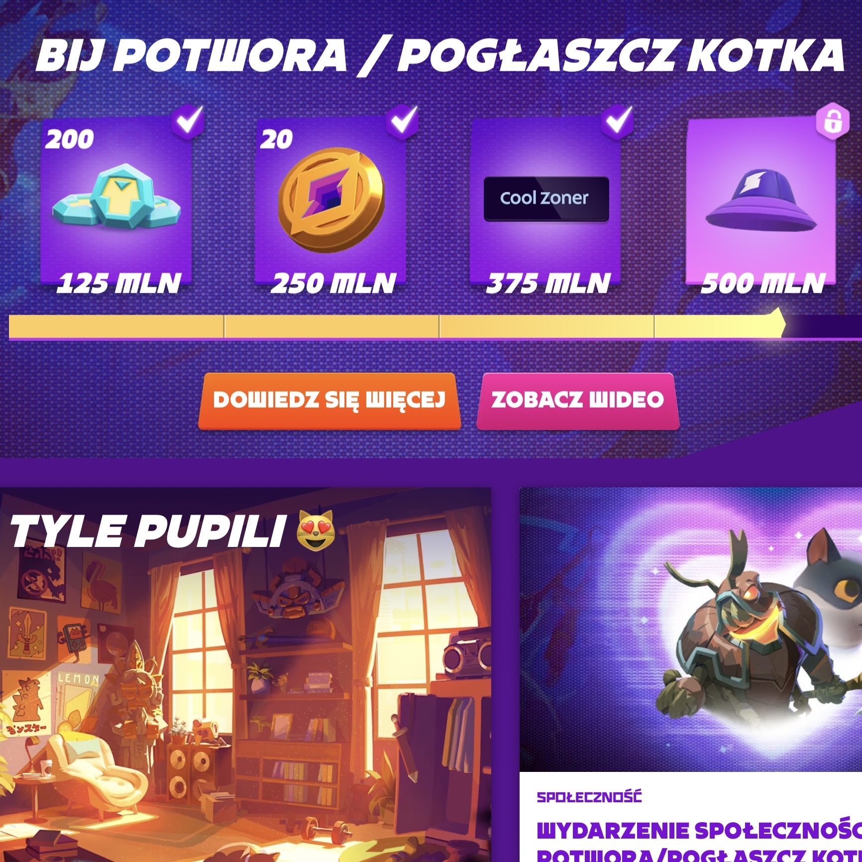 WYDARZENIE SPOŁECZNOŚCIOWE BIJ POTWORA/POGŁASZCZ KOTKA