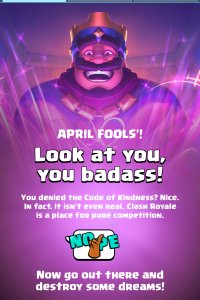 Krótki raport z Clash Royale: Prima Aprilis i Kodeks Dobroci